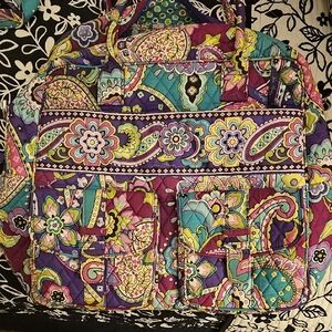 Vera Bradley Multicolor Paisley Weekender and Toiletry Bags In A Vibrant Colors
